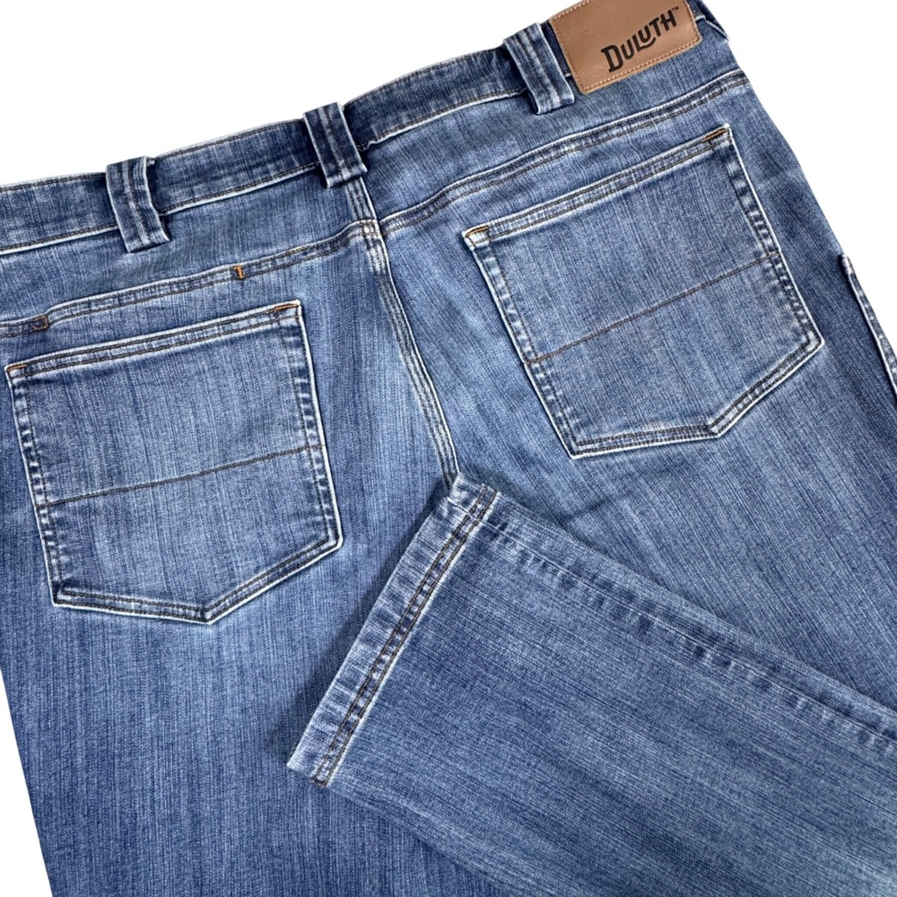Duluth Ballroom Double Flex Jeans Men 38x32 Blue Slim Fit Stretch Workwear
